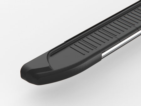 Пороги-подножки Shark для SKODA KODIAQ I 2016+ г.в. от турецкого производителя Can Auto. Размер подножки: 183 см. Silver+Black. Артикул: SKKO.79.4062